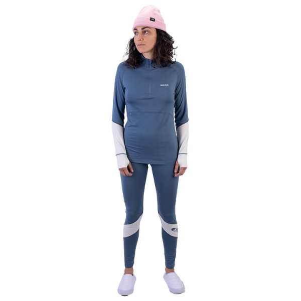 W Sarenne Merino Half Zip Storm Blue - Image 3